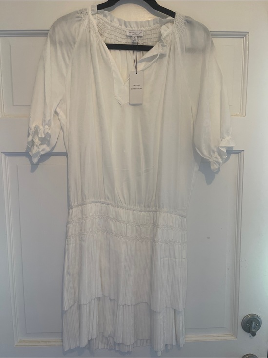 Current Air Dresses & Skirts - Current Air White Tiered Pleated Mini Dress
